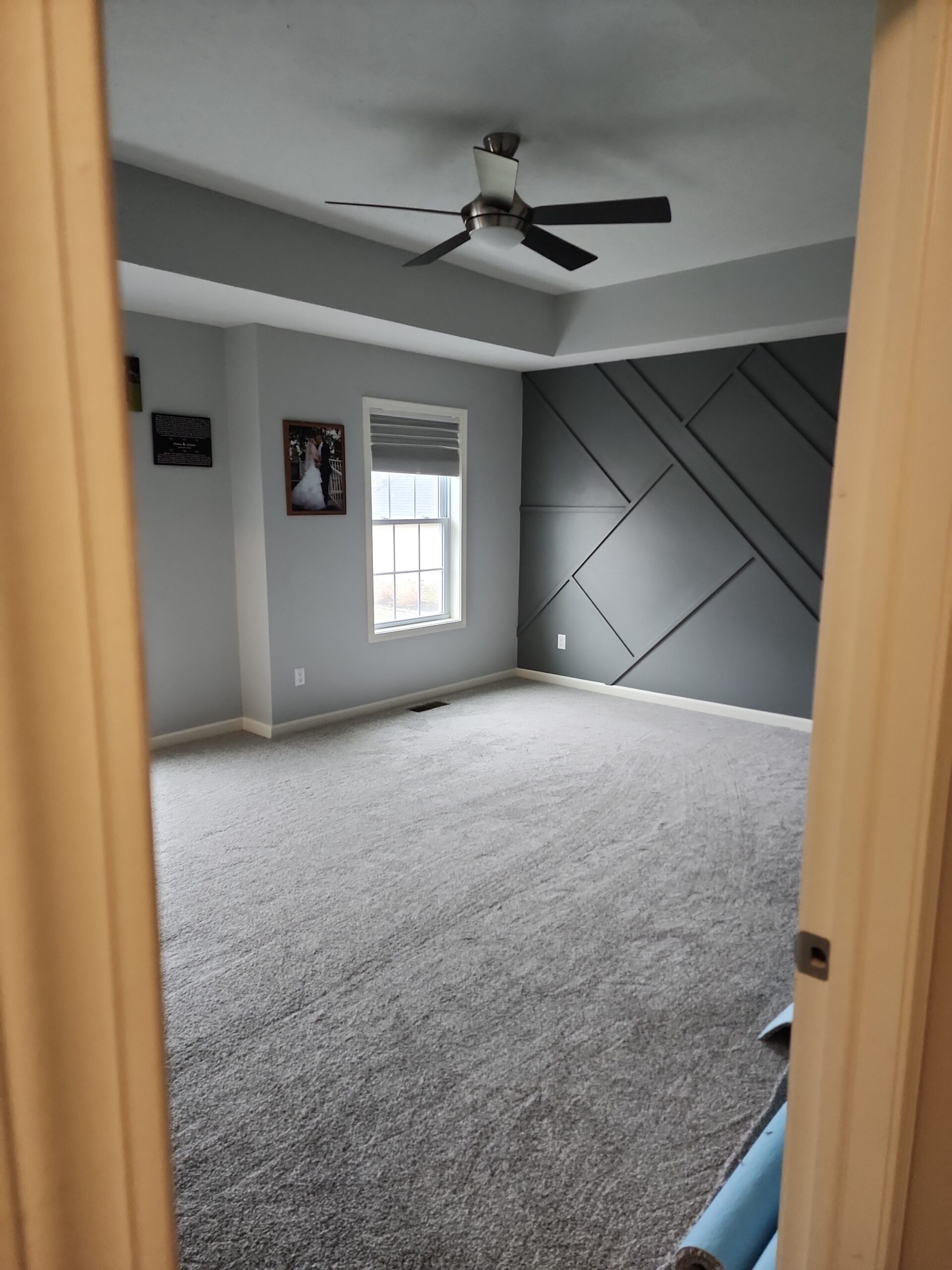 DIY accent wall MDF trim installation steps