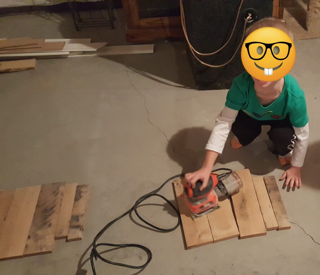 Wood has been cut to size and light sanding has begun