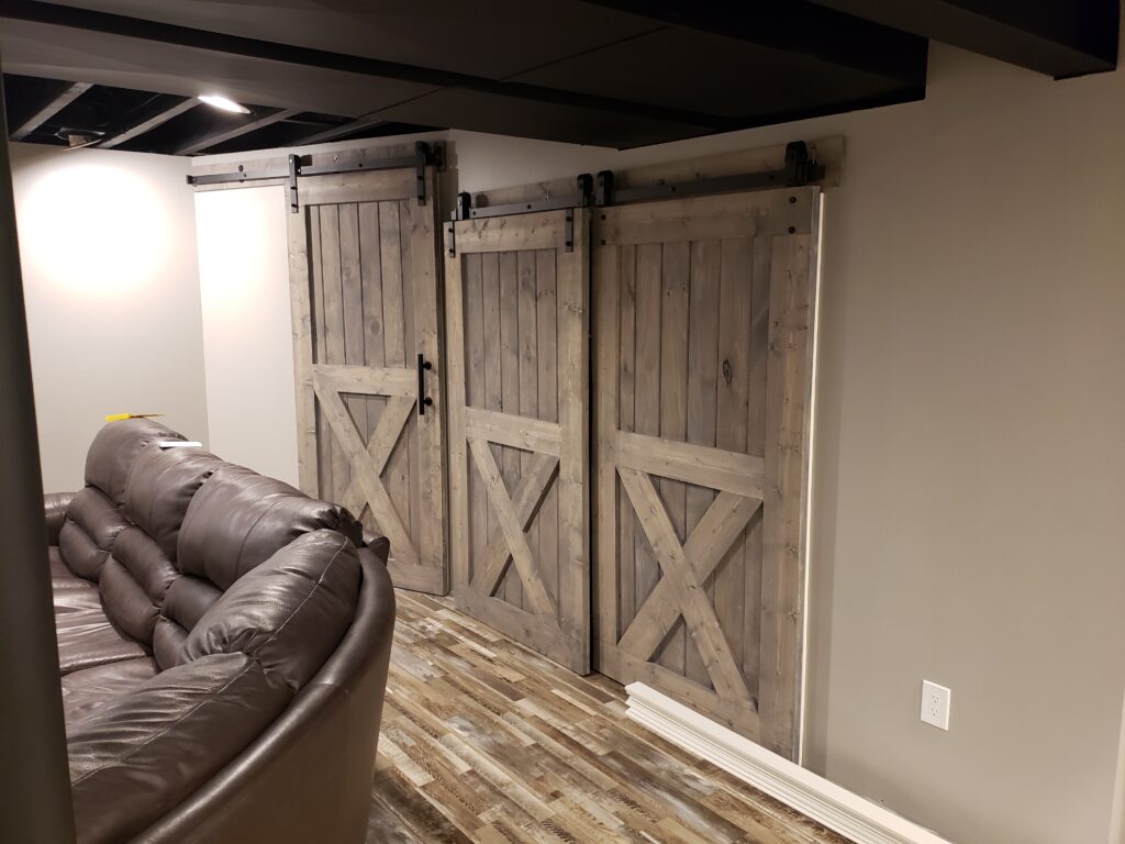 3 finished sliding barn doors including the bypass doors