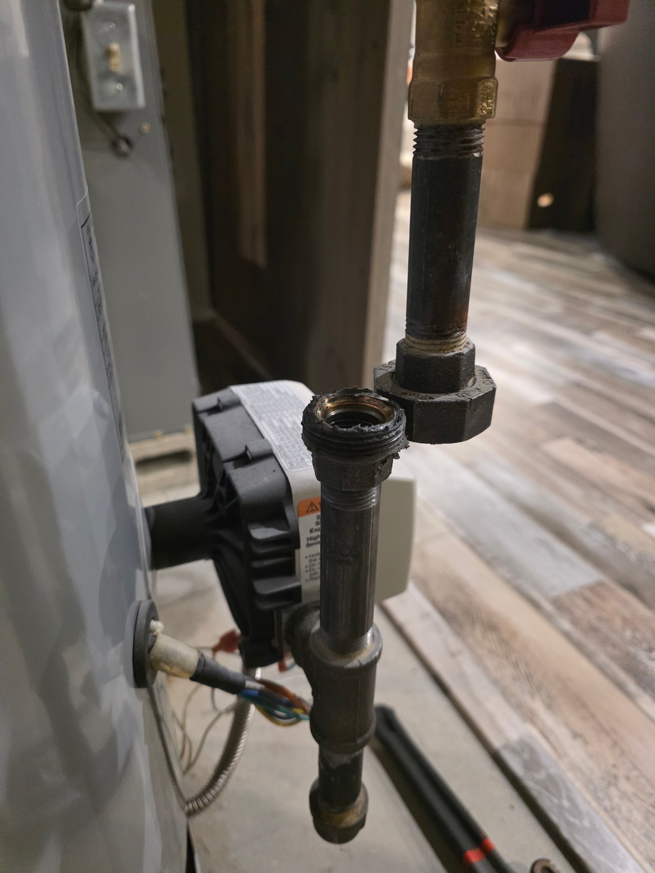 Gas line disconnected from water heater