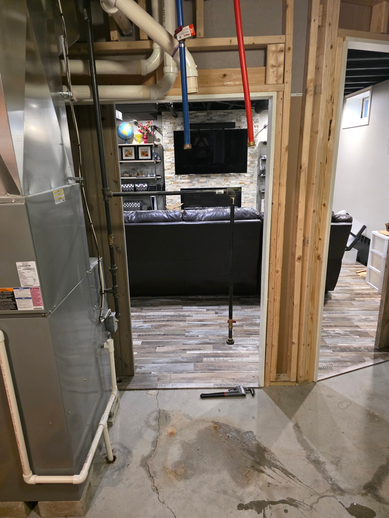 Old hot water tank removed