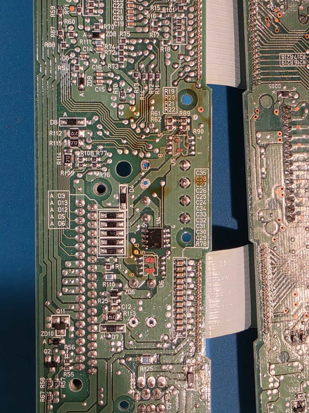 PCB after removing defective MOSFETs